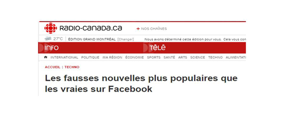 « Fake news » - Toute une différence entre la France et le Québec!